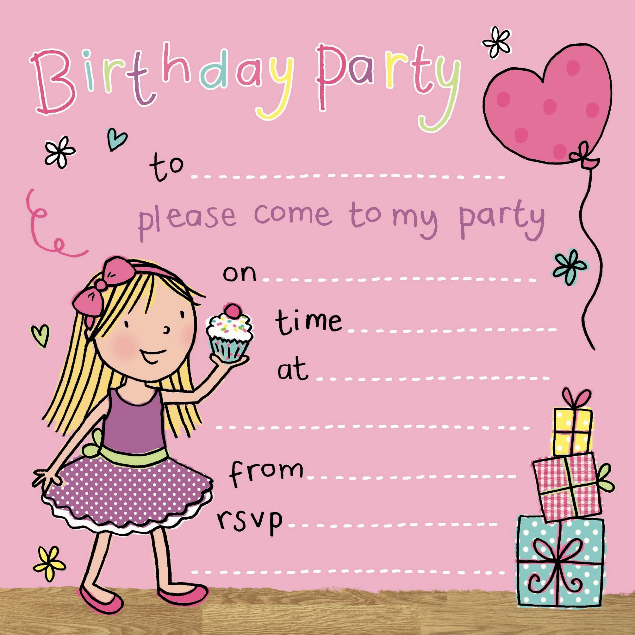 Girls Birthday Party Invite
 party invitations birthday party invitations kids party