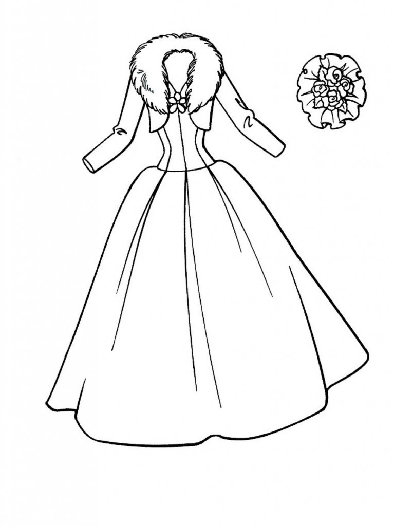 Girls Clothes Coloring Pages
 printable wedding dress coloring pages for girls
