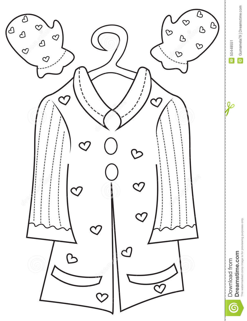 Girls Clothes Coloring Pages
 Girl s Clothing Coloring Page Stock Illustration Image