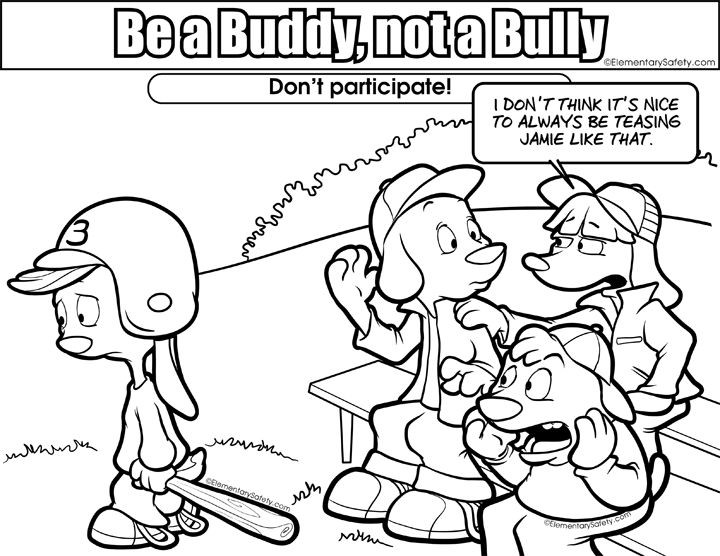 Girls Coling You Names Coloring Pages
 Be a buddy not a bully Free printables
