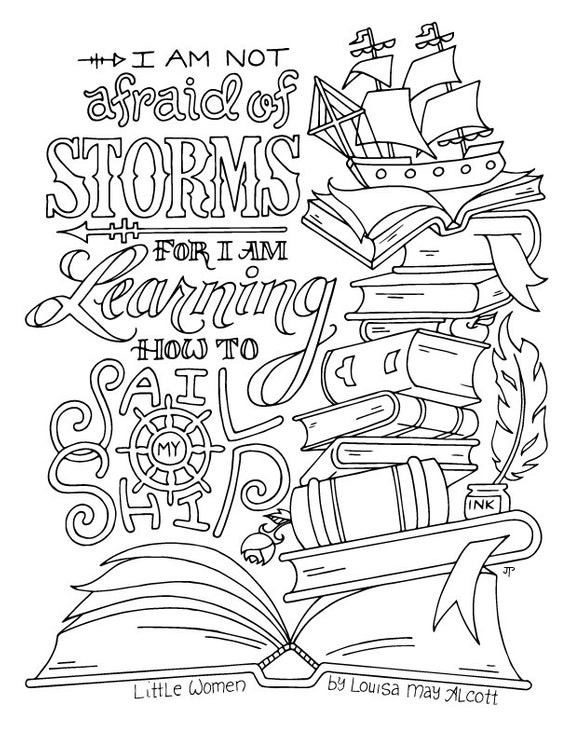 Girls Coling You Names Coloring Pages
 Little Women Coloring Page Louisa May Alcott Quotes