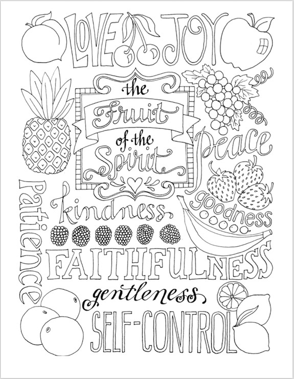 Girls Coling You Names Coloring Pages
 Fruit of the Spirit Coloring Page Flanders Family Homelife