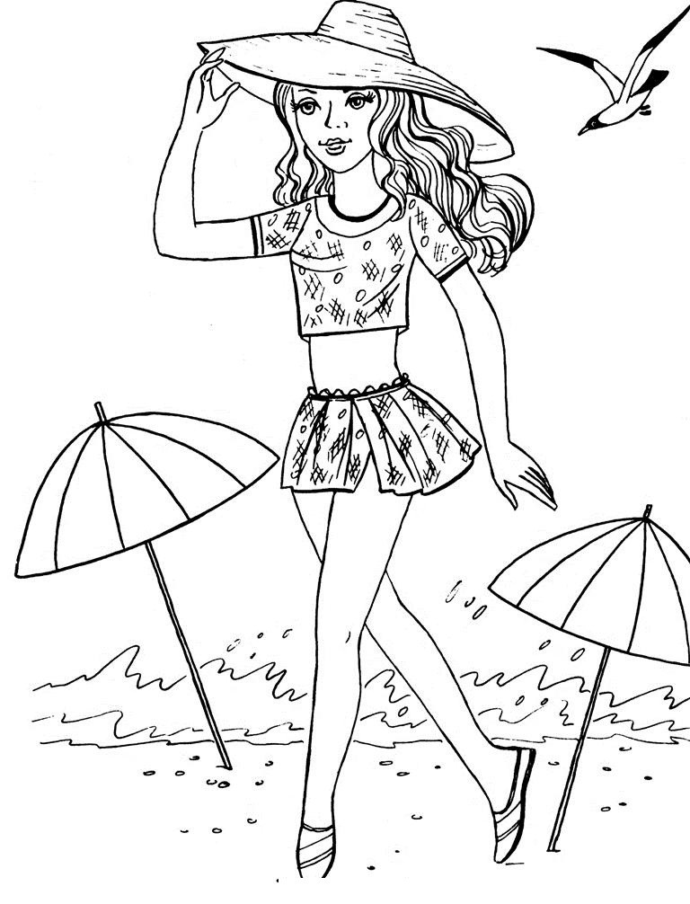 Girls Coloring Book
 Free Printable Beach Coloring Pages For Kids