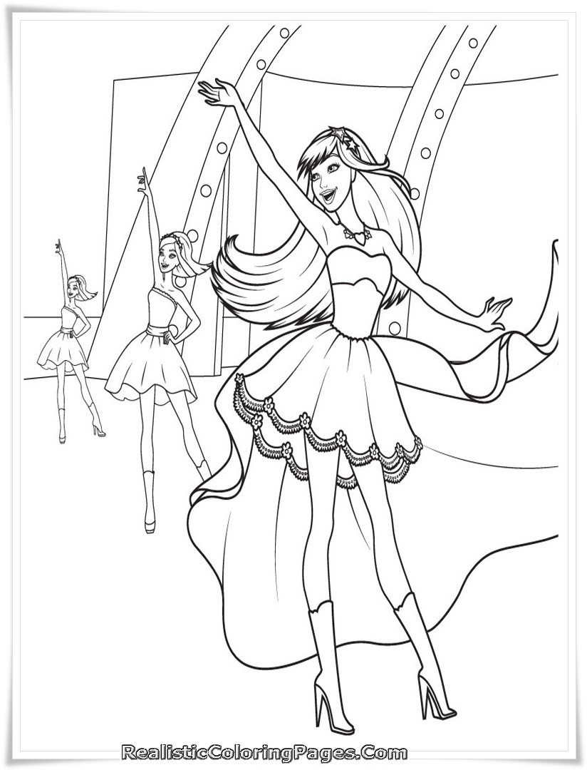 Girls Dancing Coloring Pages
 Barbie And 12 Dancing Princesses Coloring Pages