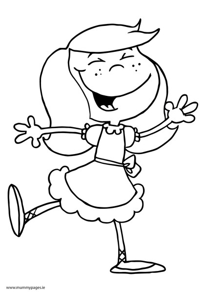 Girls Dancing Coloring Pages
 Dancing girl Colouring Page
