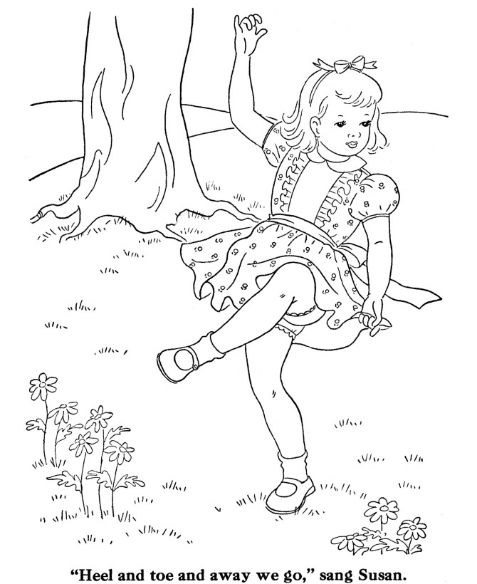 Girls Dancing Coloring Pages
 BlueBonkers Girl Coloring Pages Dancing in the Spring