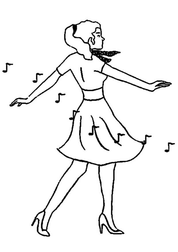 Girls Dancing Coloring Pages
 Coloring page dancing girl img 9363