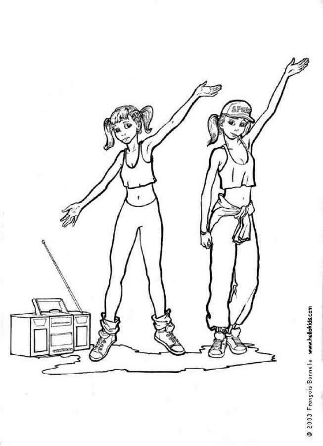 Girls Dancing Coloring Pages
 Dance floor coloring pages Hellokids