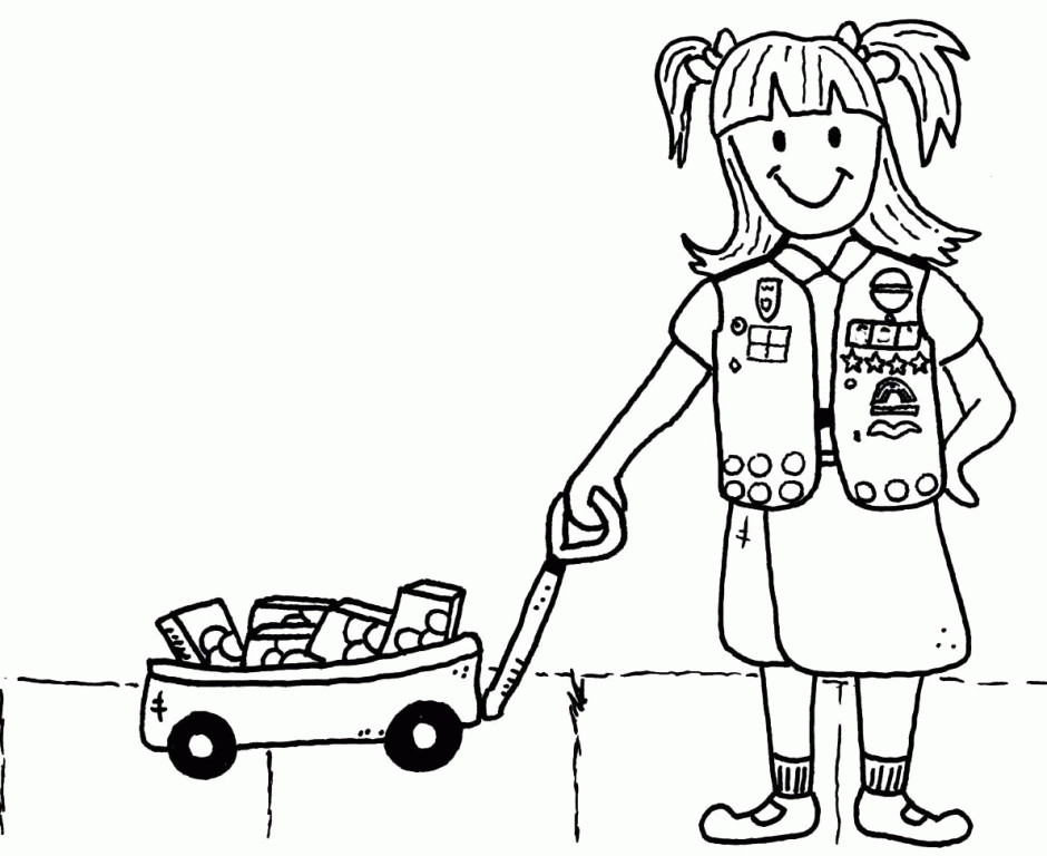 Girls Scout Cookie Coloring Pages
 Girl Scout Color Pages Coloring Home
