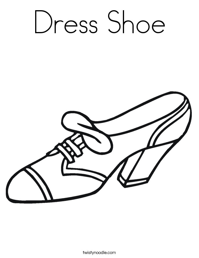 Girls Shoes Coloring Pages
 Dress Shoe Coloring Page Twisty Noodle