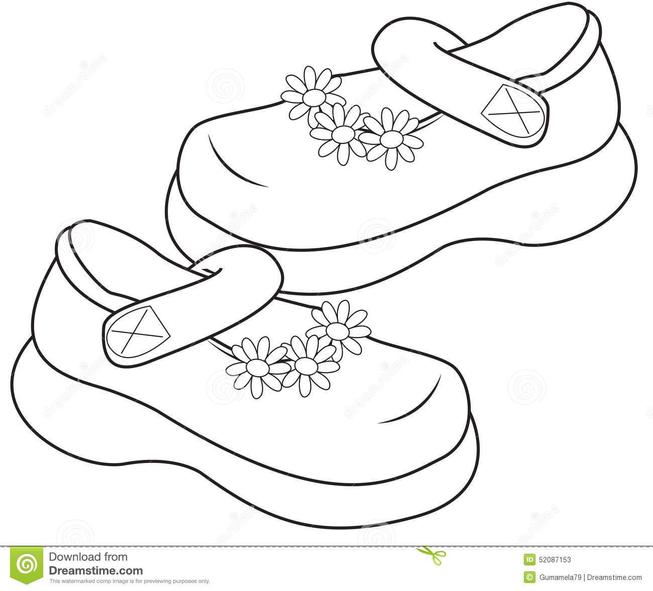Girls Shoes Coloring Pages
 Shoes For Girls Coloring Page Stock Illustration Image