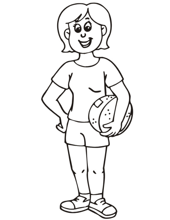 Girls Sports Coloring Pages
 Girls Playing Basketball Coloring Pages