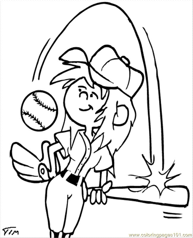 Girls Sports Coloring Pages
 girls softball coloring printables