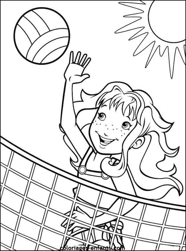 Girls Sports Coloring Pages
 Coloring & Activity Pages Girl Playing Beach Volleyball