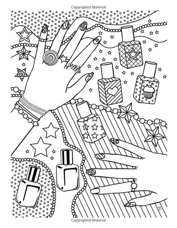 Girly Adult Coloring Book Pages
 249 best coloring feet hand shoe images on Pinterest