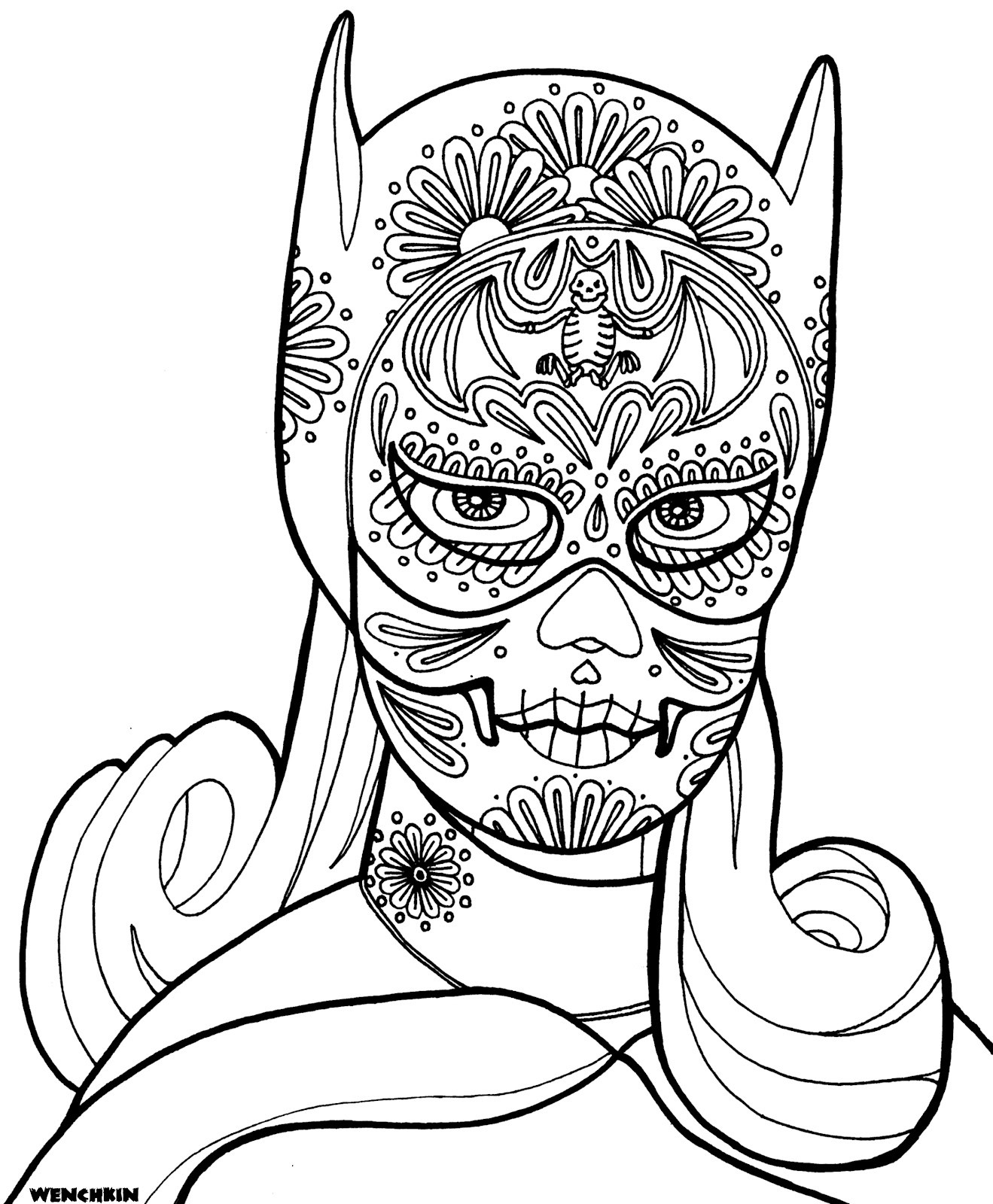Girly Adult Coloring Book Pages
 Yucca Flats N M Wenchkin s coloring pages Dia de los