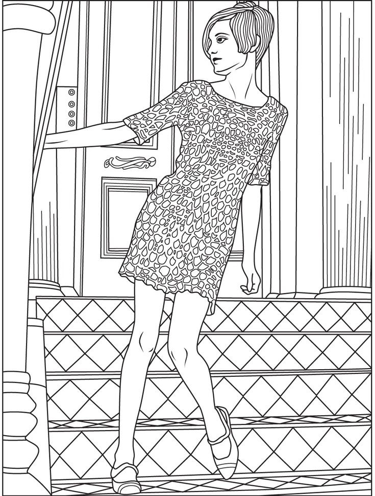 Girly Coloring Pages For Adults
 642 best coloriages girly images on Pinterest