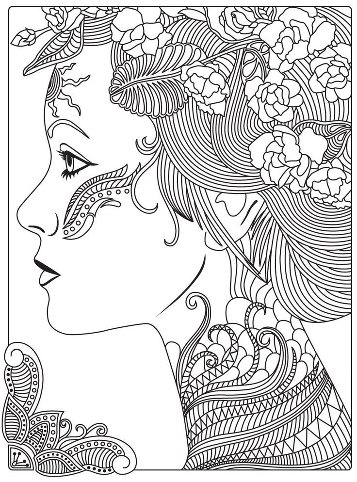 Girly Coloring Pages For Adults
 578 best coloriages girly images on Pinterest