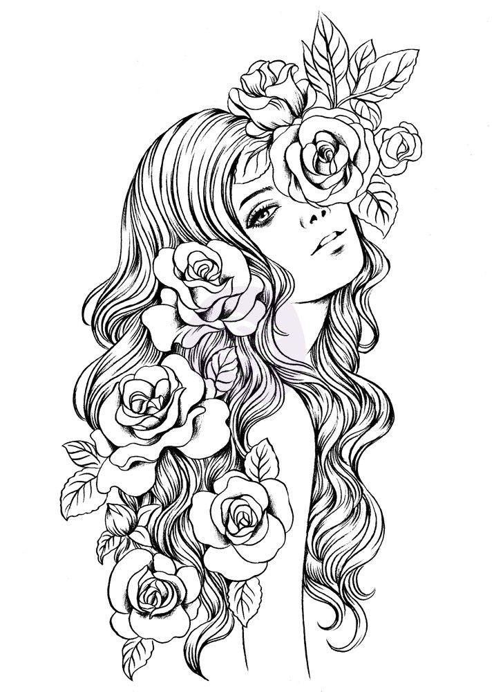 Girly Coloring Pages For Adults
 659 best girly digi stamps images on Pinterest