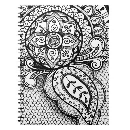 Girly Mandala Coloring Pages
 Black & White Damask Mandala Drawing Girly Funky Spiral