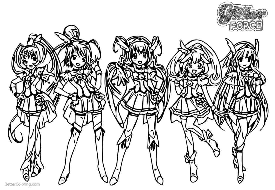 Glitter Force Coloring Pages Printable
 Glitter Force Coloring Pages Five Girls Free Printable