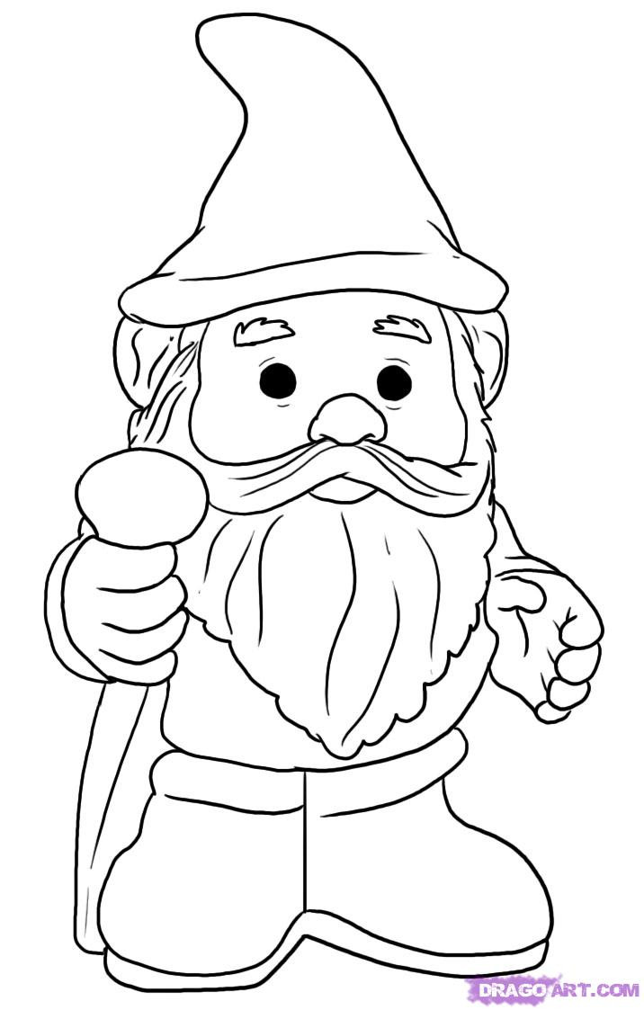 Gnome Coloring Pages Printable
 How to Draw a Gnome Step by Step Stuff Pop Culture