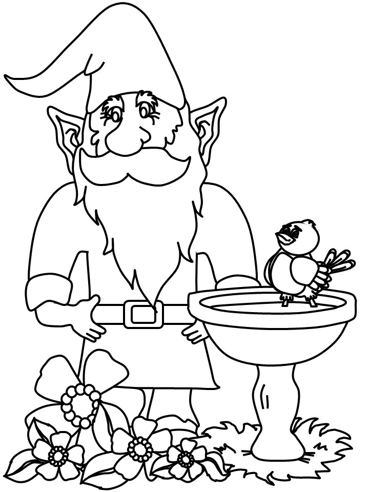 Gnome Coloring Pages Printable
 Garden Gnome Coloring Page