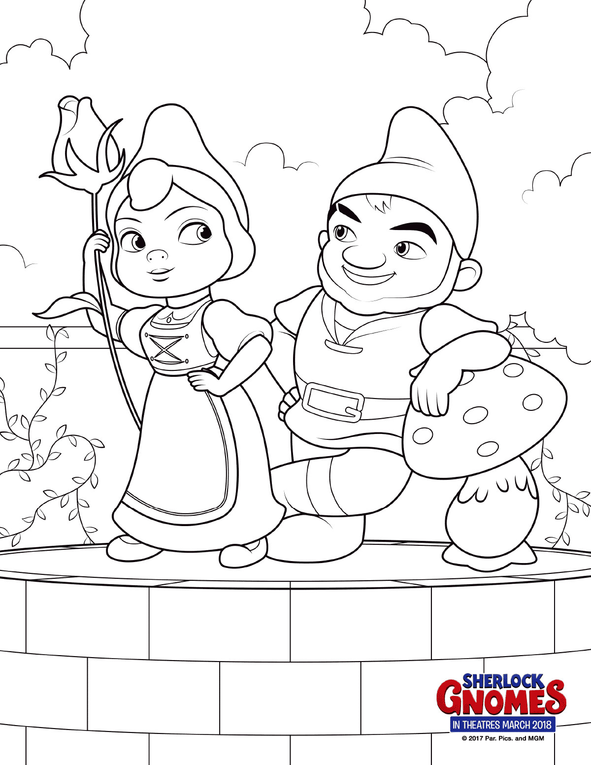 Gnome Coloring Pages Printable
 Free Printable Sherlock Gnomes Coloring Pages