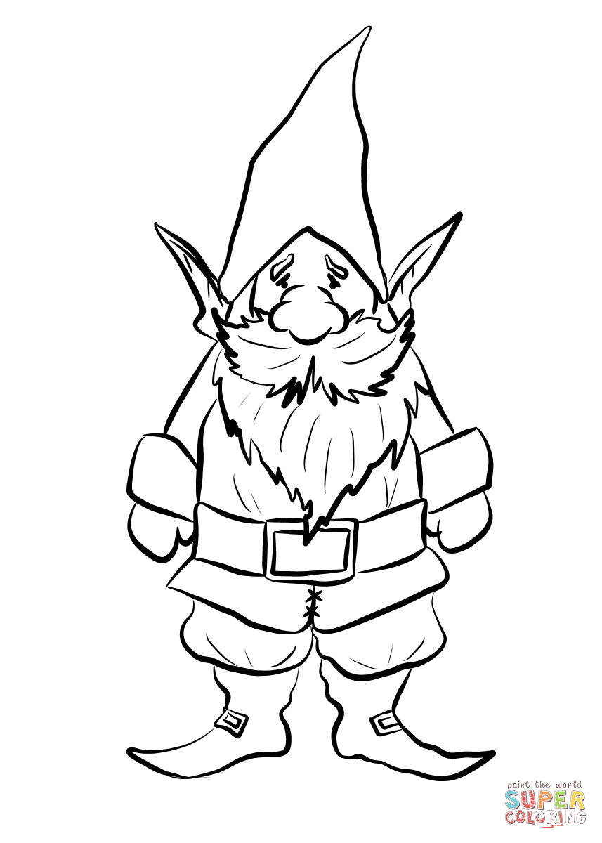 Gnome Coloring Pages Printable
 Gnome coloring page
