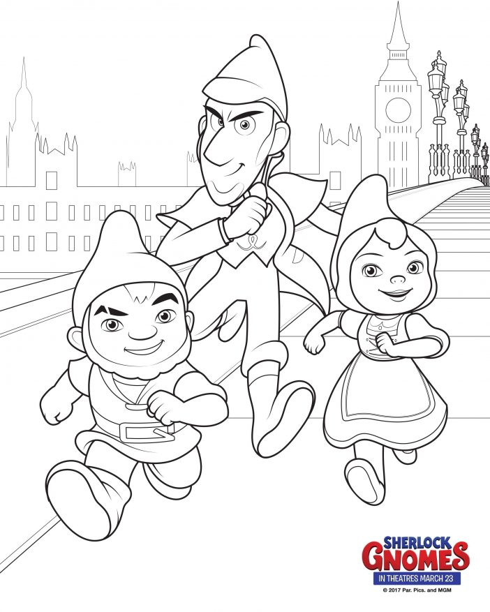 Gnome Coloring Pages Printable
 Free printable coloring sheets from Sherlock Gnomes