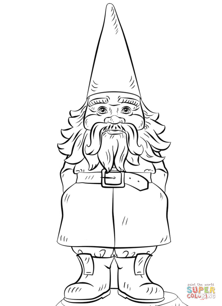 Gnome Coloring Pages Printable
 Garden Gnome coloring page