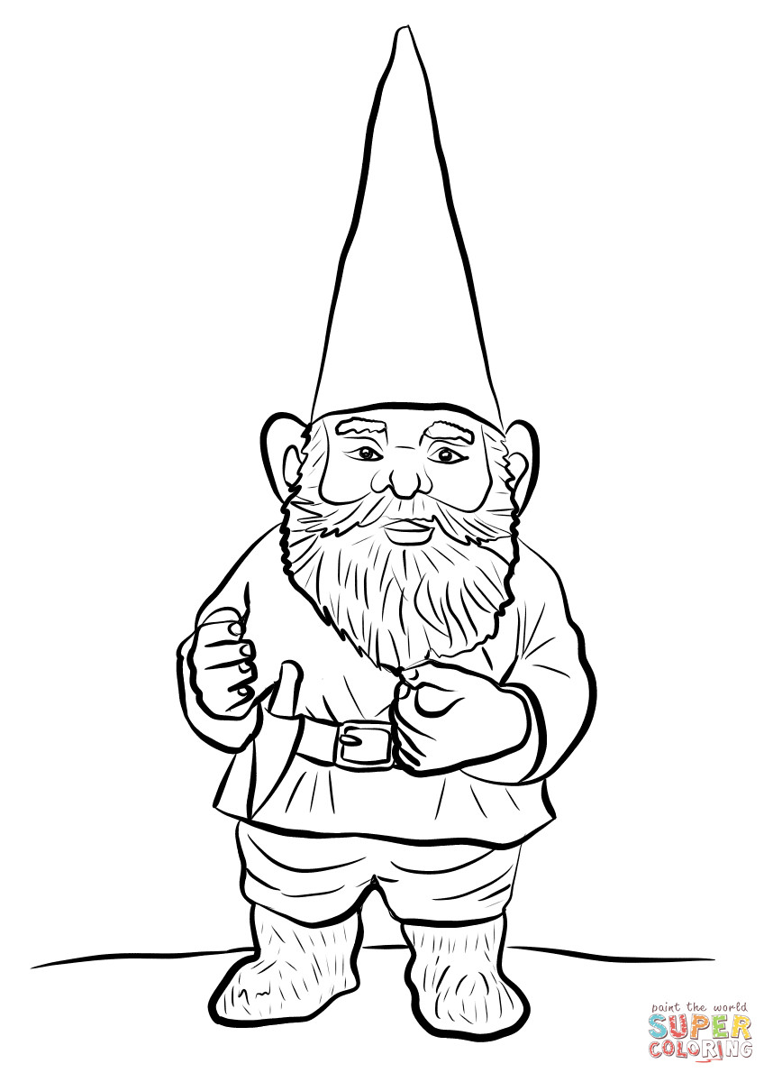 Gnome Coloring Pages Printable
 Garden Gnome coloring page