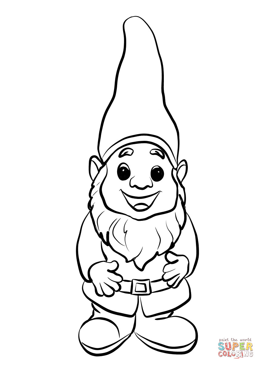 Gnome Coloring Pages Printable
 Cute Gnome coloring page