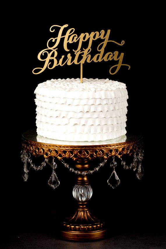Gold Happy Birthday Cake Topper
 Custom listing for songsong21 Happy Birthday Cake Topper