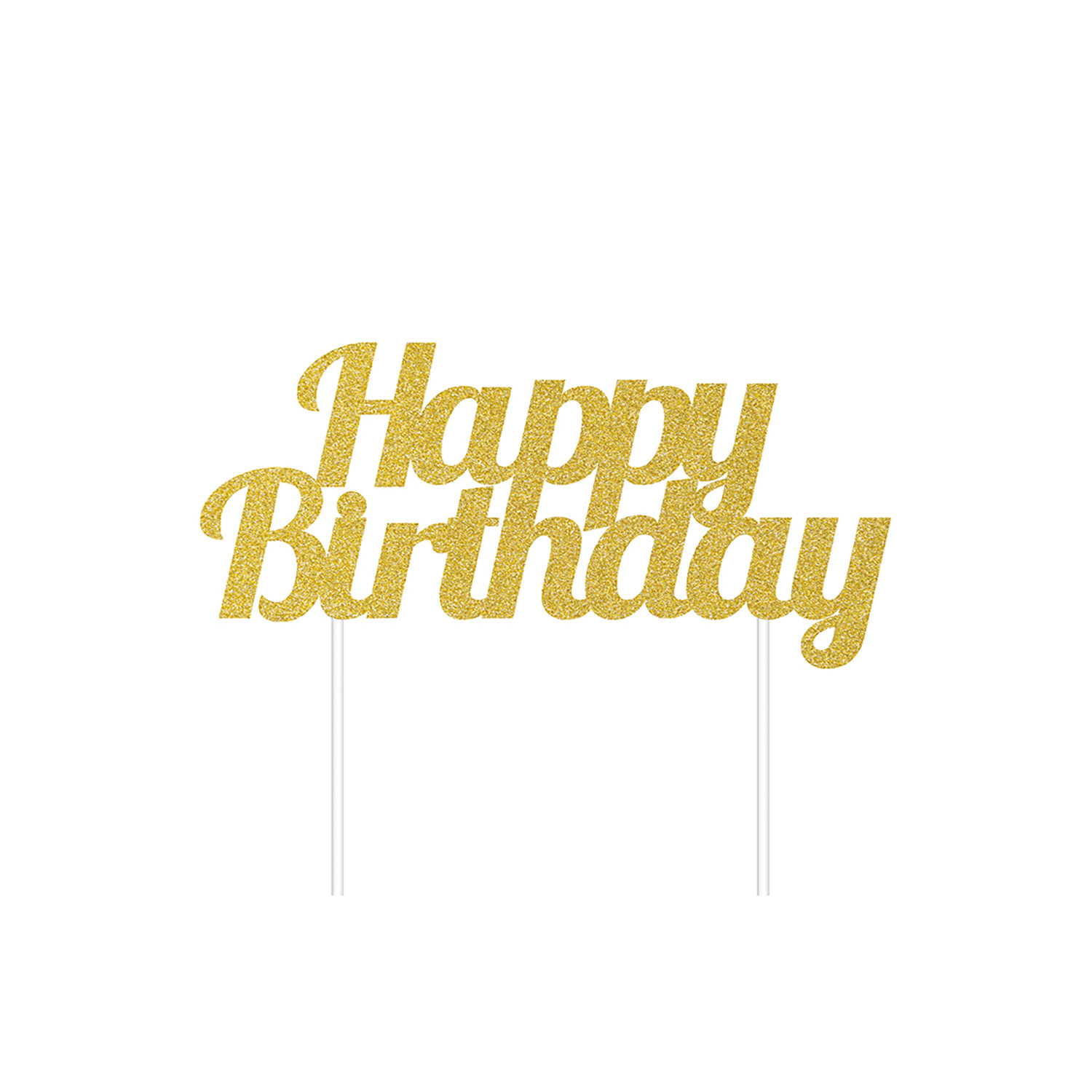 Gold Happy Birthday Cake Topper
 Glitter Happy Birthday Gold Cake Topper Home Store More