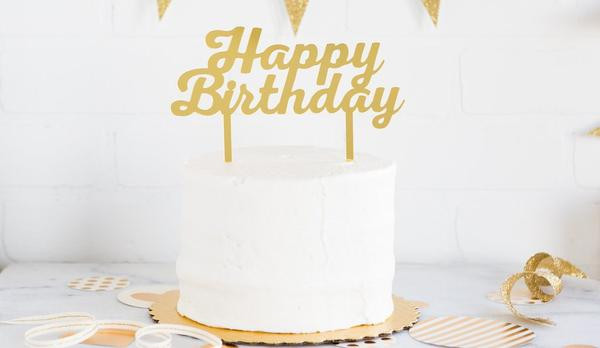 Gold Happy Birthday Cake Topper
 Gold Acrylic Happy Birthday Cake Topper – Zurchers