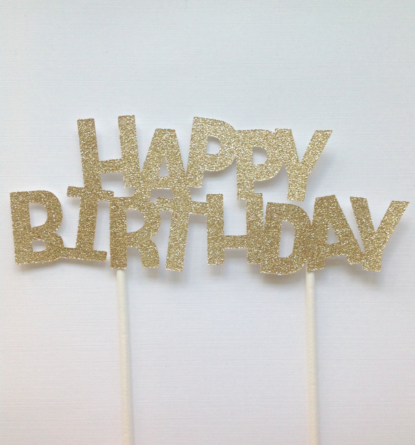 Gold Happy Birthday Cake Topper
 Gold Happy Birthday Cake Topper Gold Glitter Birthday Cake