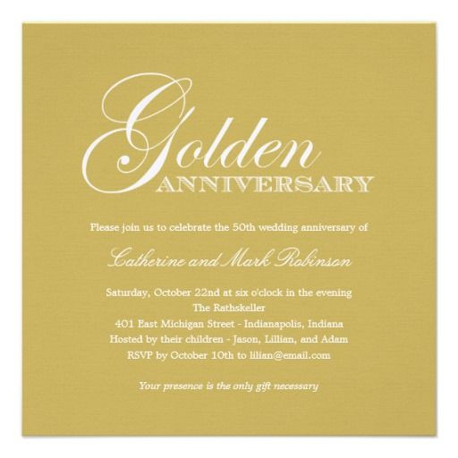 Golden Anniversary Quotes
 Golden Wedding Anniversary Invitation