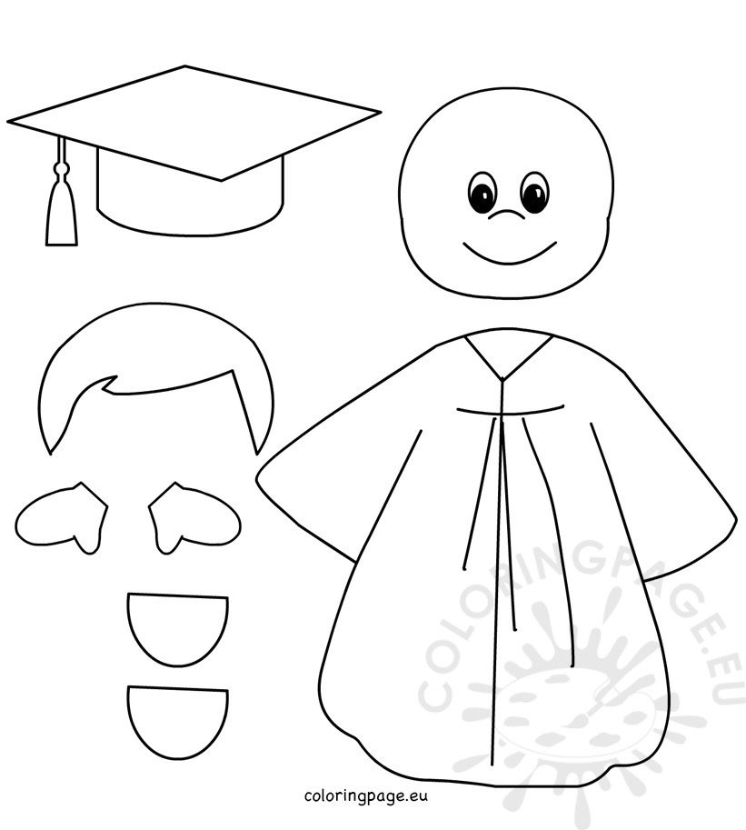 Graduation Coloring Pages For Boys
 Preschool Graduation Boy patterns – Coloring Page