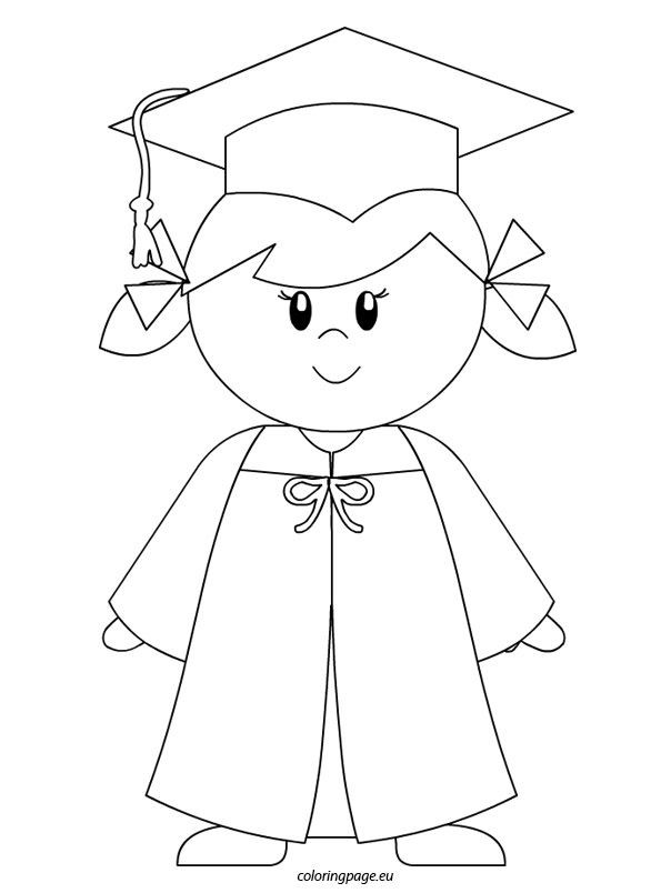 Graduation Coloring Pages For Boys
 Kindergarten Graduate Girl Coloring Page
