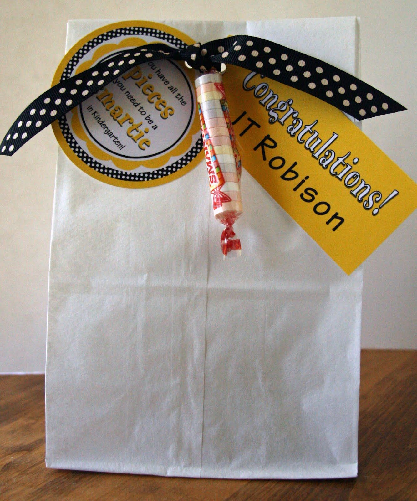 Graduation Gift Bag Ideas
 Fun graduation t bag idea for little graduates