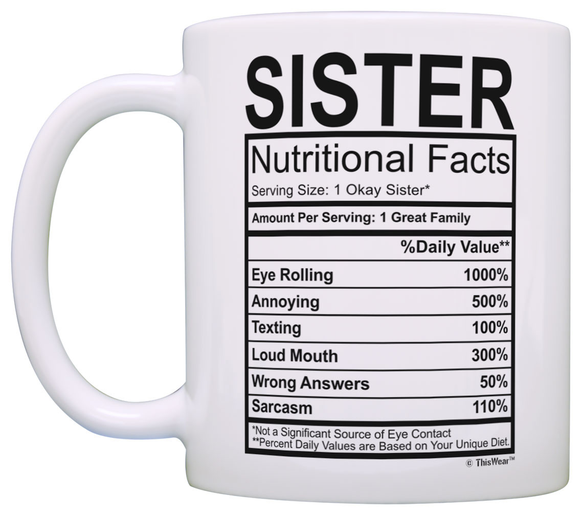 Graduation Gift Ideas For Sister
 Graduation Gifts for Sister Nutritional Facts Label Funny