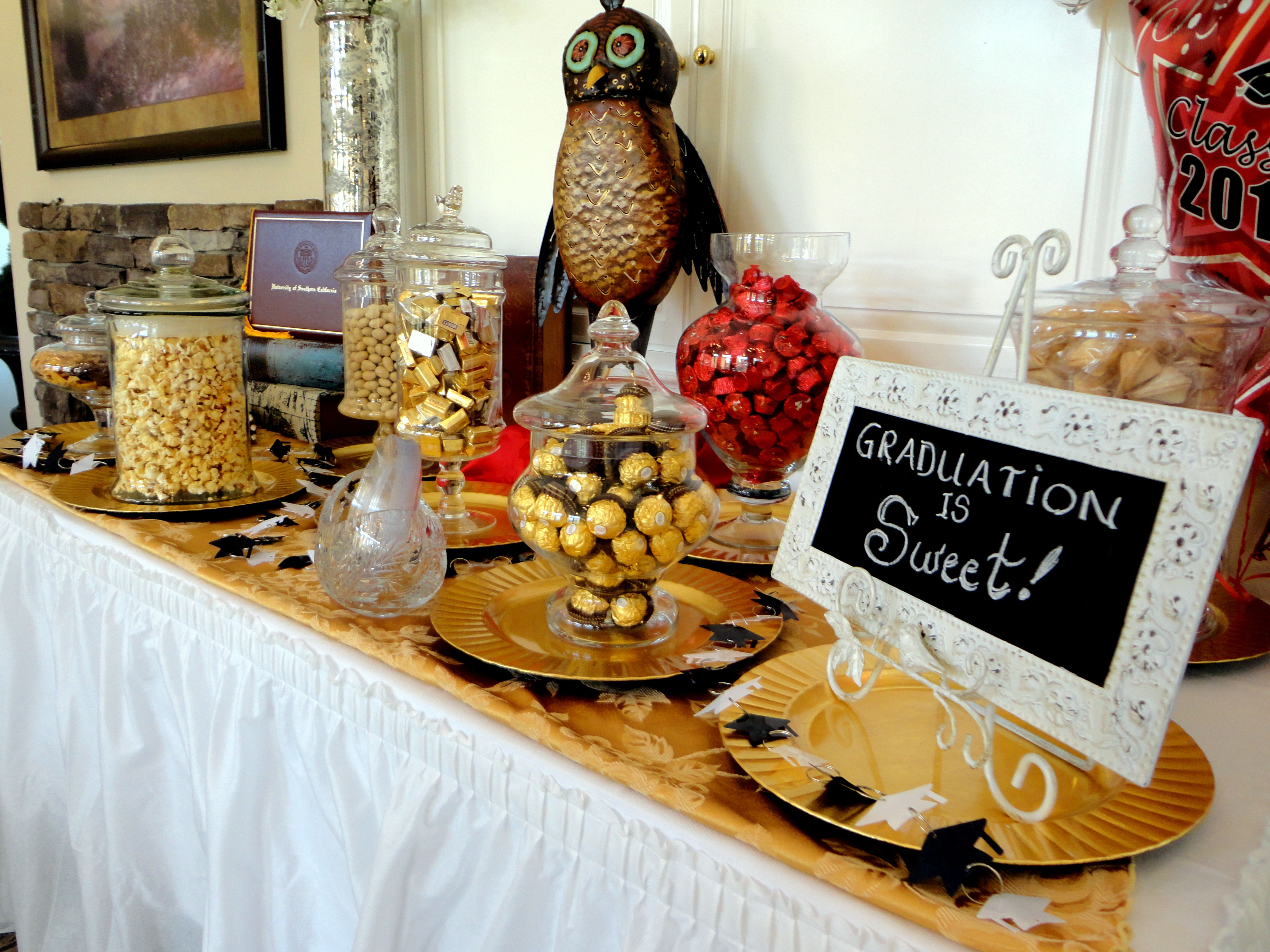 Graduation Party Candy Table Ideas
 Dessert table my mother created for my USC graduation