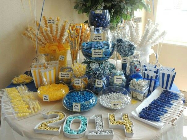 Graduation Party Candy Table Ideas
 My graduation event Yellow blue and white candy buffet