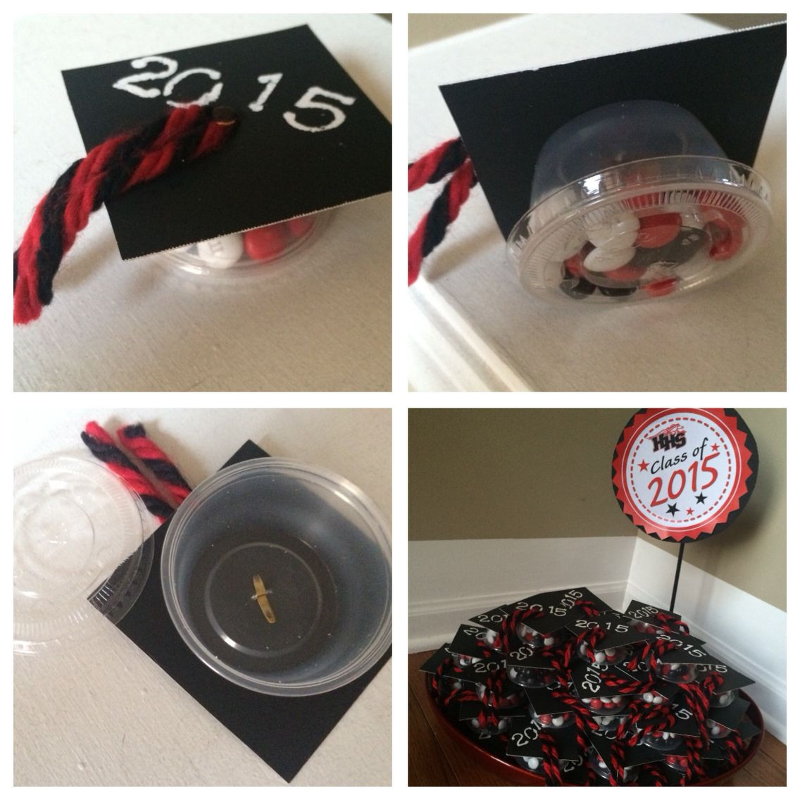 Graduation Party Favor Ideas
 Graduation Party Favors I made these using 3"x3" black