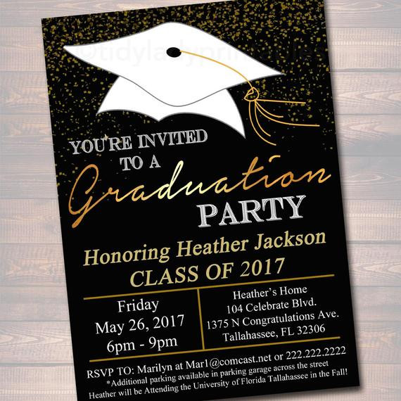 Graduation Party Invitation Wording Ideas
 EDITABLE Graduation Party Invitation High School Graduation