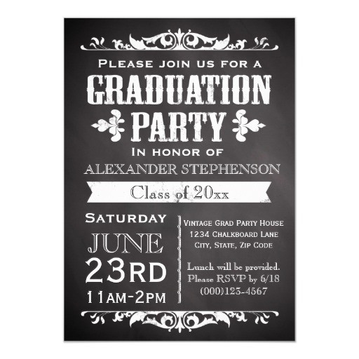 Graduation Party Invitations Ideas
 Rustic Slate Graduation Party Invitation