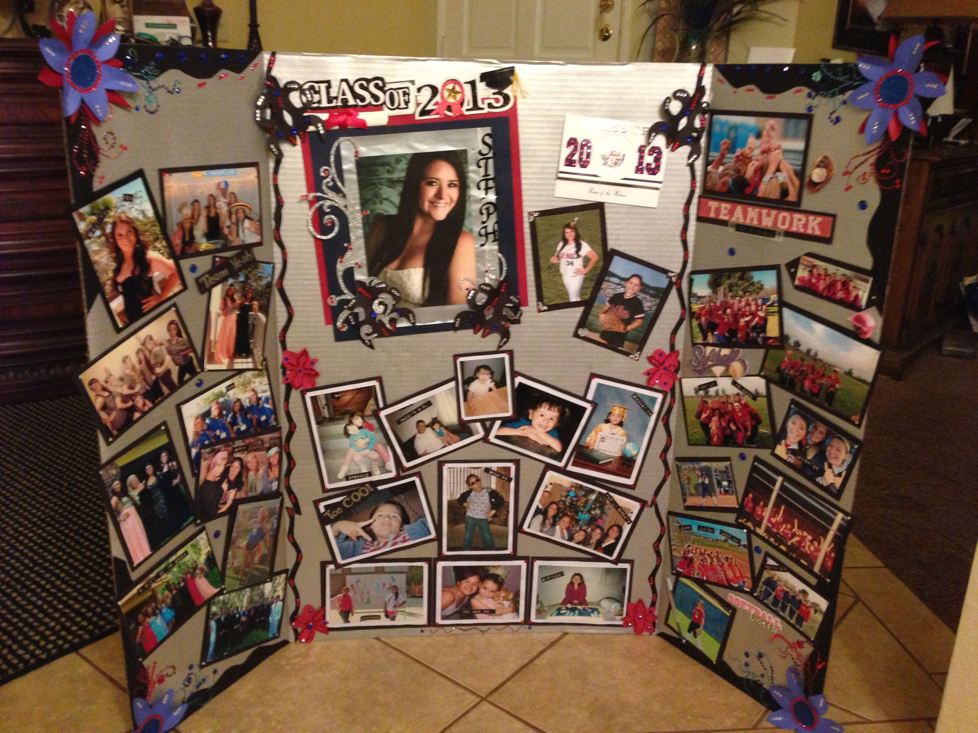 Graduation Party Picture Display Ideas
 High school senior memory board The center has from baby