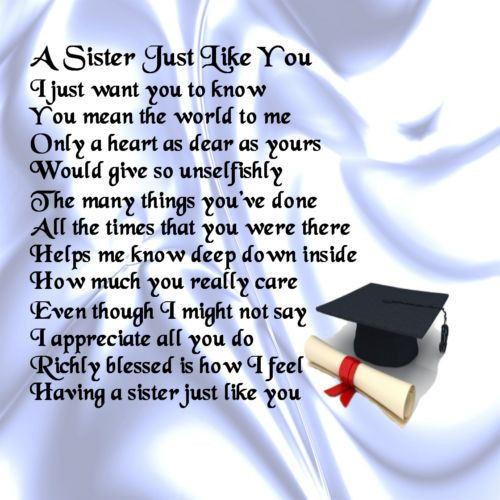 Graduation Quotes For Sister
 Personalised Coaster Sister Poem Graduation FREE