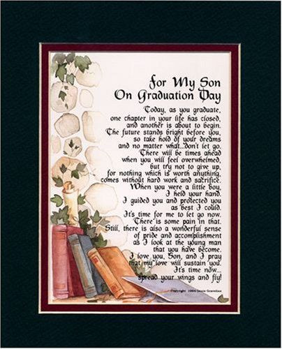 Graduation Quotes For Son
 "For My Son on Graduation Day" Touching 8x10 Poem Double